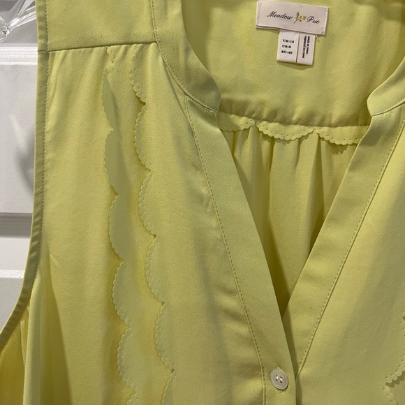 Anthropologie button down blouse - Chartreuse - Picture 3 of 4